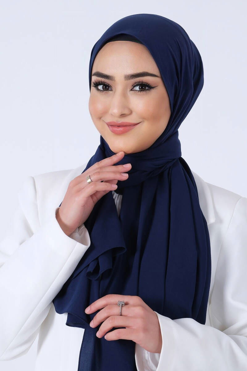 Lacivert Asya Şal - 4